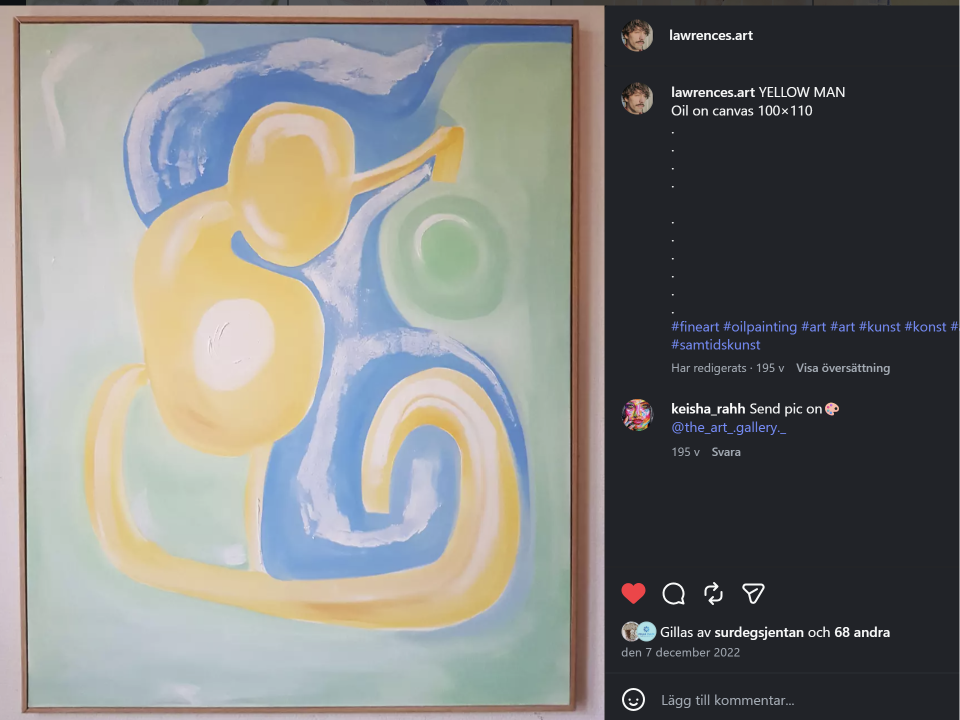 Yellow Man — oil on canvas, by Lawrence Grau Sundström